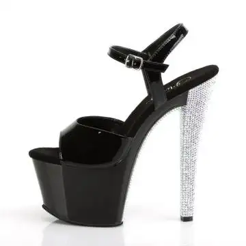 Černé luxusní boty se stříbrným podpatkem SKY309CHRS/B/B-SRS | SKY-309CHRS Pleaser - z vnitřku