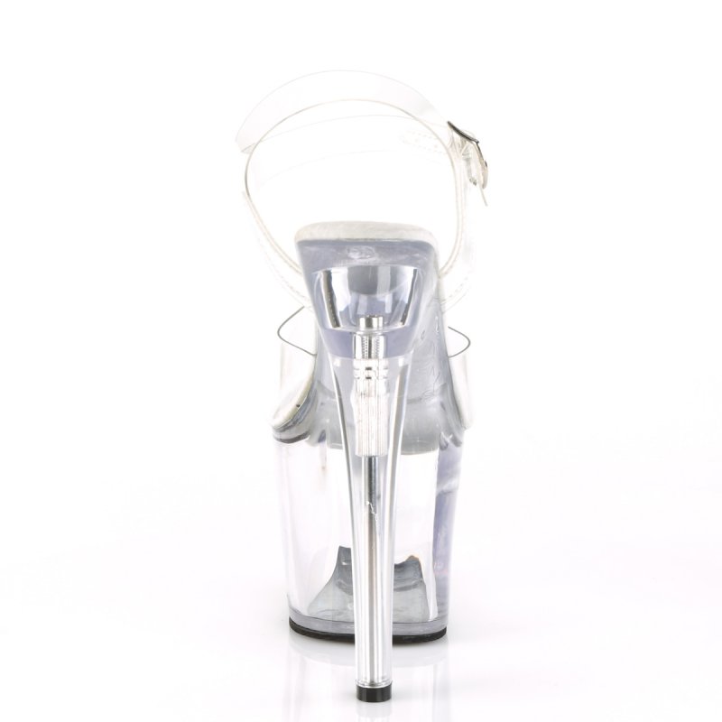 TIPJAR-708RAD TIP708RAD/C/M Průhledné sexy boty s kasičkou na peníze v platformě Pleaser - zezadu