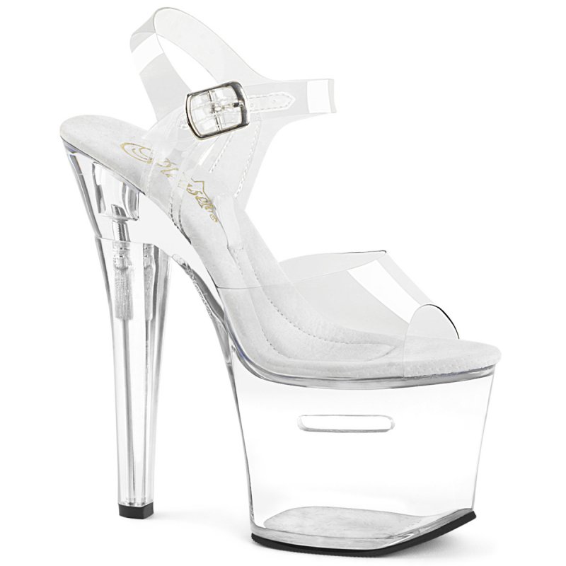 TIPJAR-708RAD TIP708RAD/C/M Průhledné sexy boty s kasičkou na peníze v platformě Pleaser