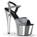 Stříbrné boty s holografickými pásky ADORE-709MSC ADO709MSC/SHG/SCH