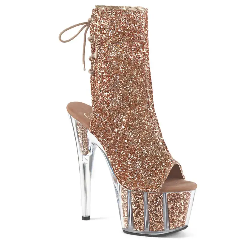 Zlato-růžové luxusní go-go boty s třpytkami ADO1018G/ROGLDG/M