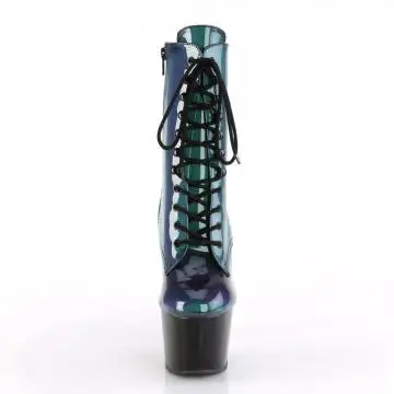 Fialovo-zelené taneční kozačky ADO1020SHG/PP-GRN/B Pleaser | ADORE-1020SHG Pleaser - zepředu