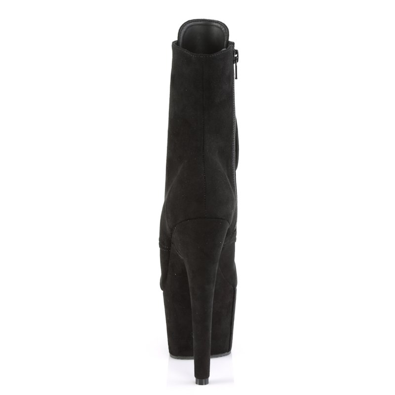 Černé kotníčkové kozačky na podpatku ADO1021FS/BFS/M | ADORE-1021FS Pleaser - zezadu
