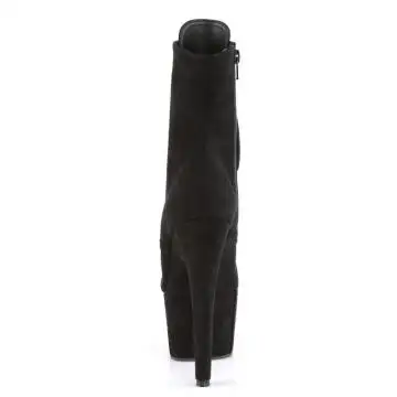 Černé kotníčkové kozačky na podpatku ADO1021FS/BFS/M | ADORE-1021FS Pleaser - zezadu