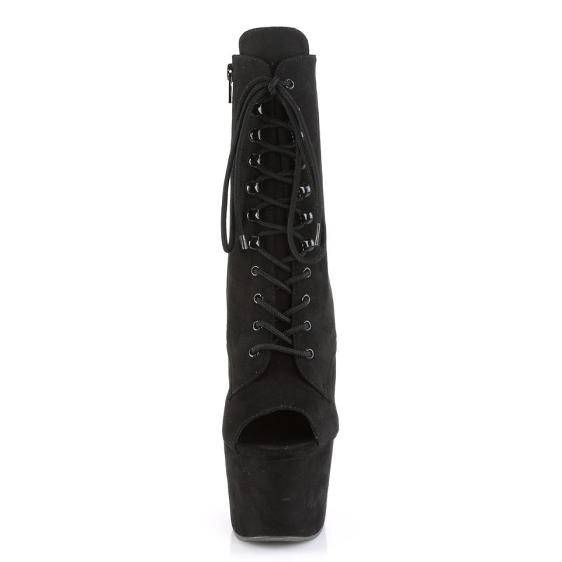 Černé kotníčkové kozačky na podpatku ADO1021FS/BFS/M | ADORE-1021FS Pleaser - zepředu