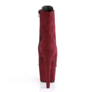 Rudé kotníčkové kozačky na podpatku ADO1021FS/BYFS/M | ADORE-1021FS Pleaser - zezadu