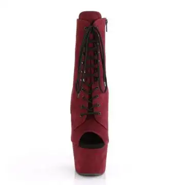 Rudé kotníčkové kozačky na podpatku ADO1021FS/BYFS/M | ADORE-1021FS Pleaser - zepředu