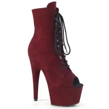 Rudé kotníčkové kozačky na podpatku ADO1021FS/BYFS/M | ADORE-1021FS Pleaser