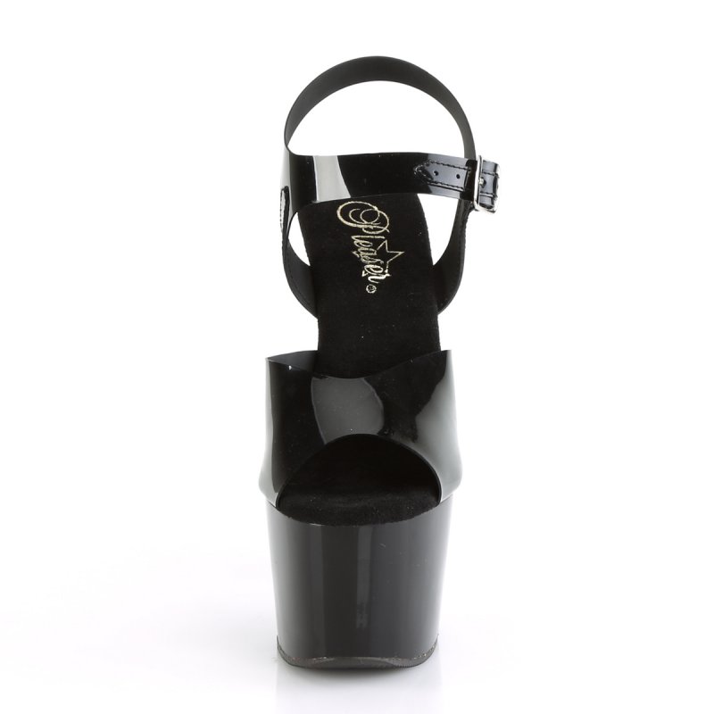 Taneční černé sexy boty ADO708N/BTPU/M | ADORE-708N Pleaser - zepředu