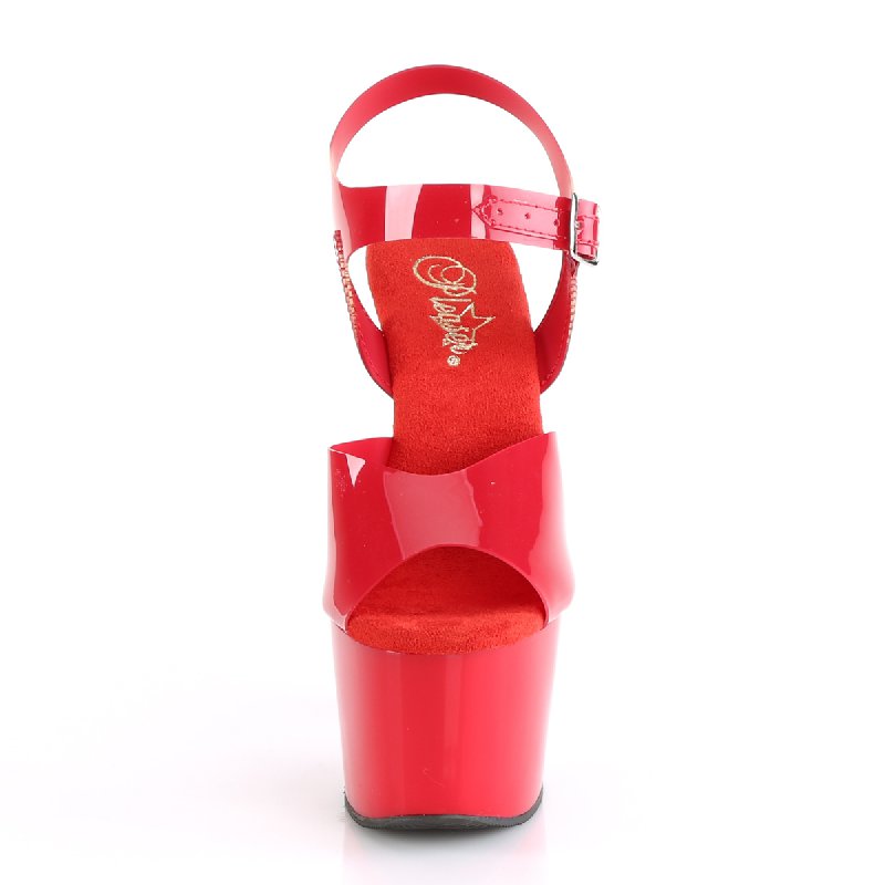 Taneční červené sexy boty ADO708N/RTPU/M | ADORE-708N Pleaser - zepředu
