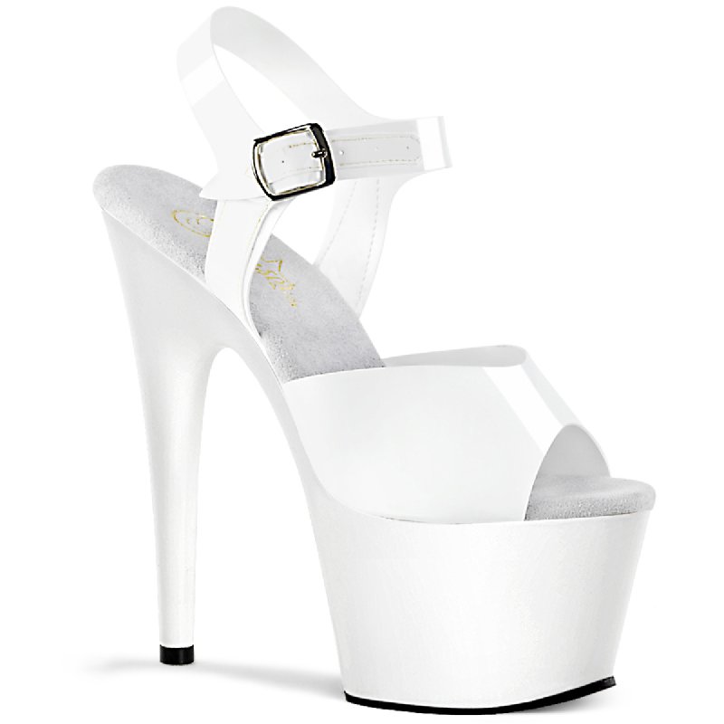 Taneční bílé sexy boty ADO708N/WTPU/M | ADORE-708N Pleaser