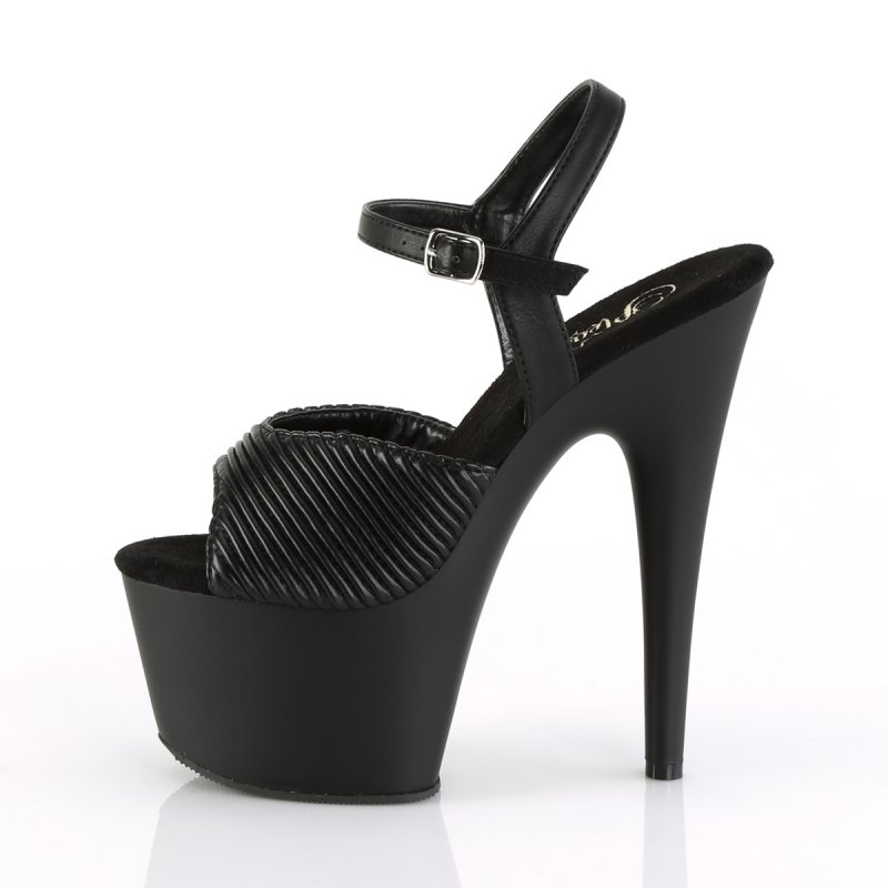 Černé sexy boty s vroubkovanými pásky ADO709/BQTPU/M | ADORE-709 Pleaser - z vnitřku