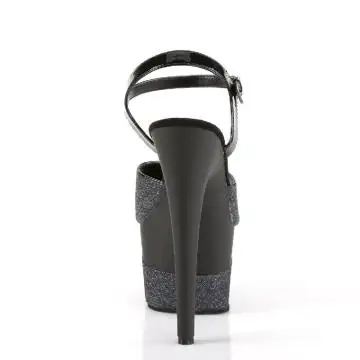 Černé sexy boty s třpytkami ADO709-2G/BG/M | ADORE-709-2G Pleaser - zezadu