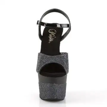 Černé sexy boty s třpytkami ADO709-2G/BG/M | ADORE-709-2G Pleaser - zepředu
