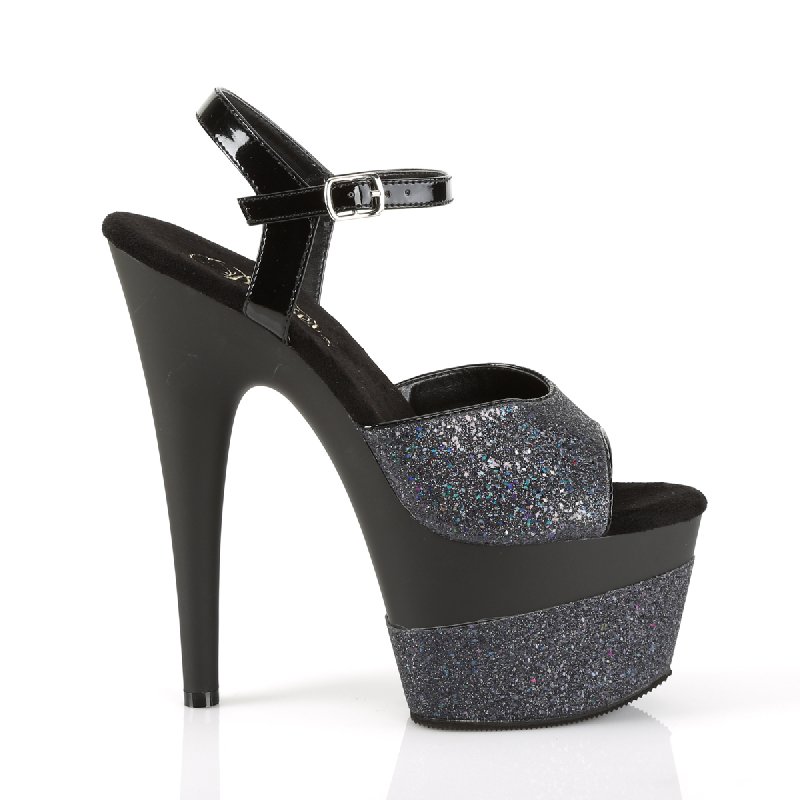 Černé sexy boty s třpytkami ADO709-2G/BG/M | ADORE-709-2G Pleaser - z vnějšku