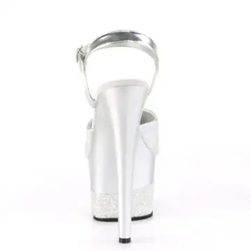 Stříbrné sexy boty ADO709-2G/SG/M | ADORE-709-2G Pleaser - zezadu