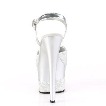 Stříbrné sexy boty ADO709-2G/SG/M | ADORE-709-2G Pleaser - zezadu