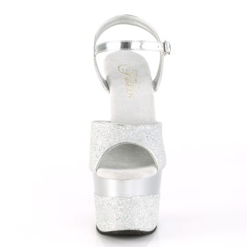 Stříbrné sexy boty ADO709-2G/SG/M | ADORE-709-2G Pleaser - zepředu Stříbrné sexy boty ADO709-2G/SG/M | ADORE-709-2G Pleaser - zepředu