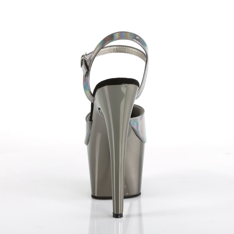 ADO709HGCH/PWHG/PWCH šedivé sexy boty | ADORE-709HGCH Pleaser - zezadu