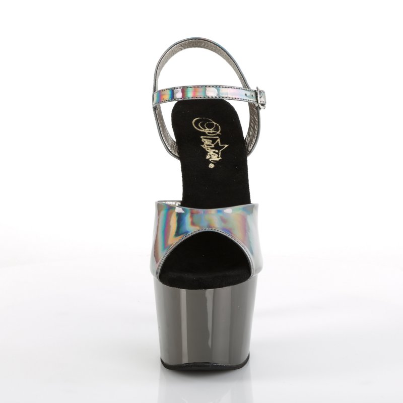 ADO709HGCH/PWHG/PWCH šedivé sexy boty | ADORE-709HGCH Pleaser - zepředu