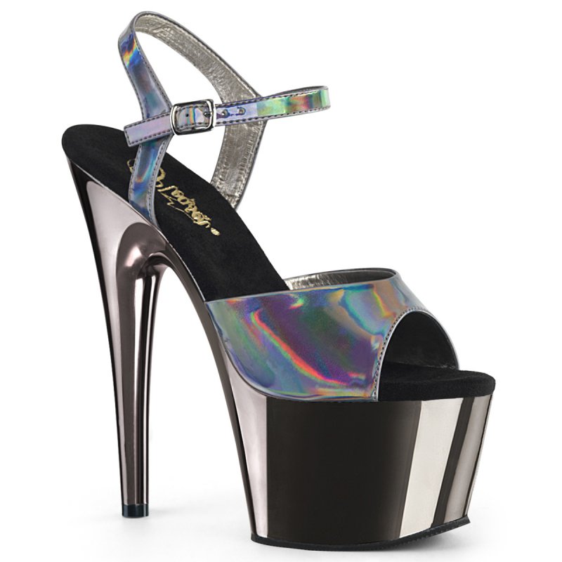 ADO709HGCH/PWHG/PWCH šedivé sexy boty | ADORE-709HGCH Pleaser