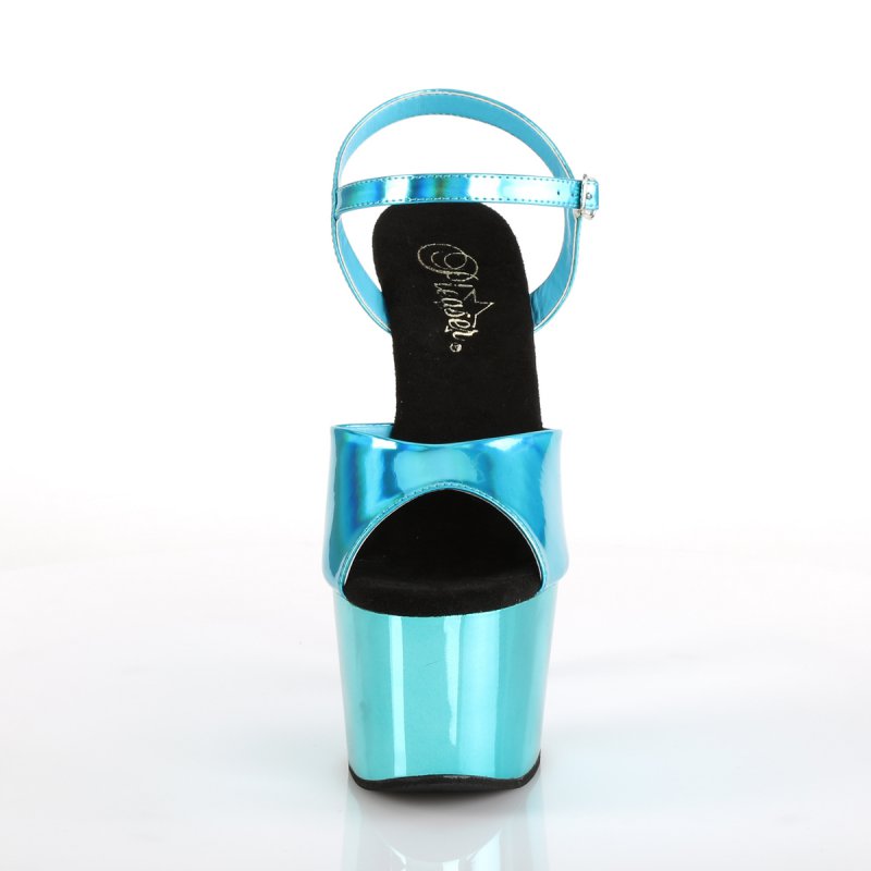 Tyrkysové striptýz boty s hologramem ADO709HGCH/TEHG/TECH | ADORE-709HGCH Pleaser - zepředu
