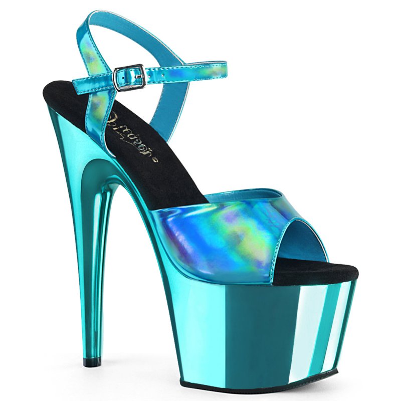 Tyrkysové striptýz boty s hologramem ADO709HGCH/TEHG/TECH | ADORE-709HGCH Pleaser