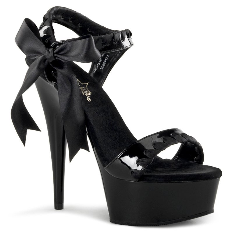černé svůdné boty s mašlí DELIGHT-615 | DELIGHT-615 Pleaser