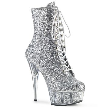 Gogo kozačky se stříbrnými třpytkami DEL1020G/SG/M | DELIGHT-1020G Pleaser Gogo kozačky se stříbrnými třpytkami DEL1020G/SG/M | DELIGHT-1020G Pleaser