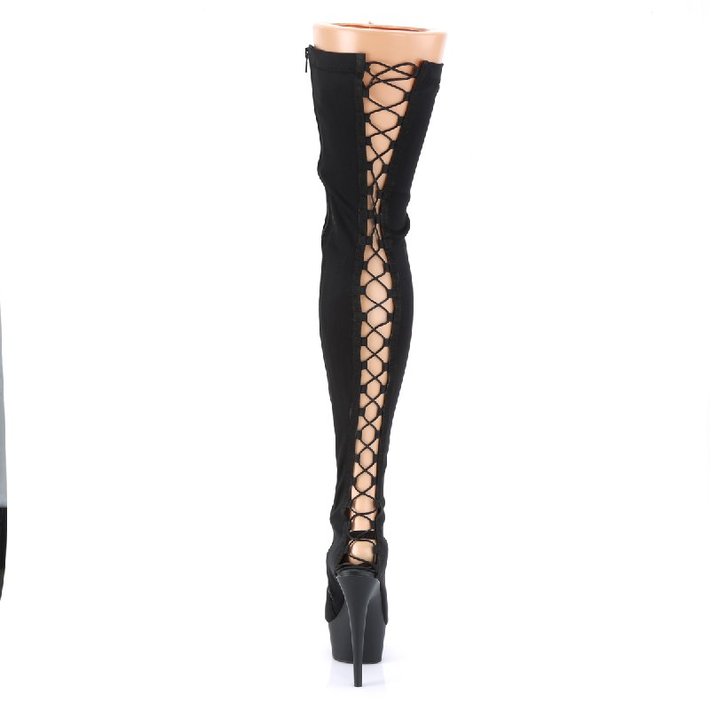 Sexy kozačky s natahovací nohavicí DEL3003/BLYR/M | DELIGHT-3003 Pleaser - zezadu