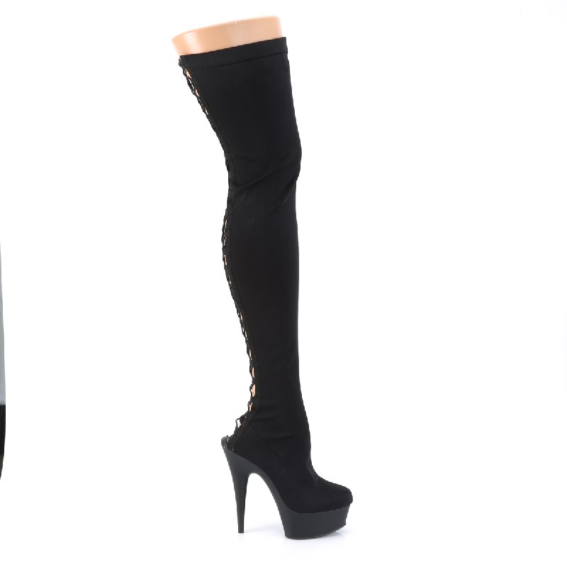 Sexy kozačky s natahovací nohavicí DEL3003/BLYR/M | DELIGHT-3003 Pleaser - z vnějšku