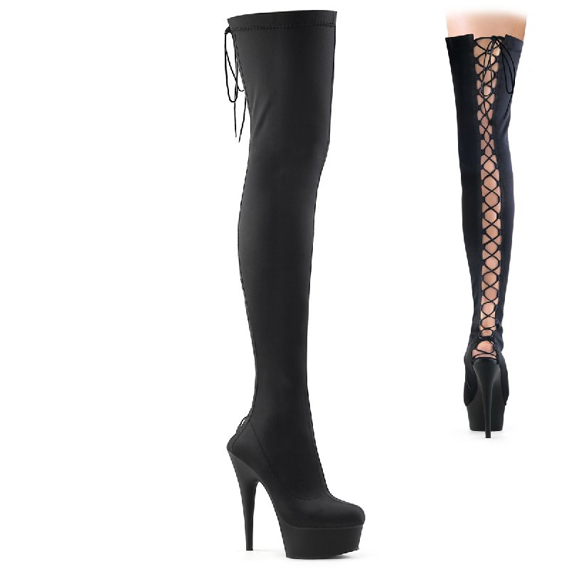 Sexy kozačky s natahovací nohavicí DEL3003/BLYR/M | DELIGHT-3003 Pleaser