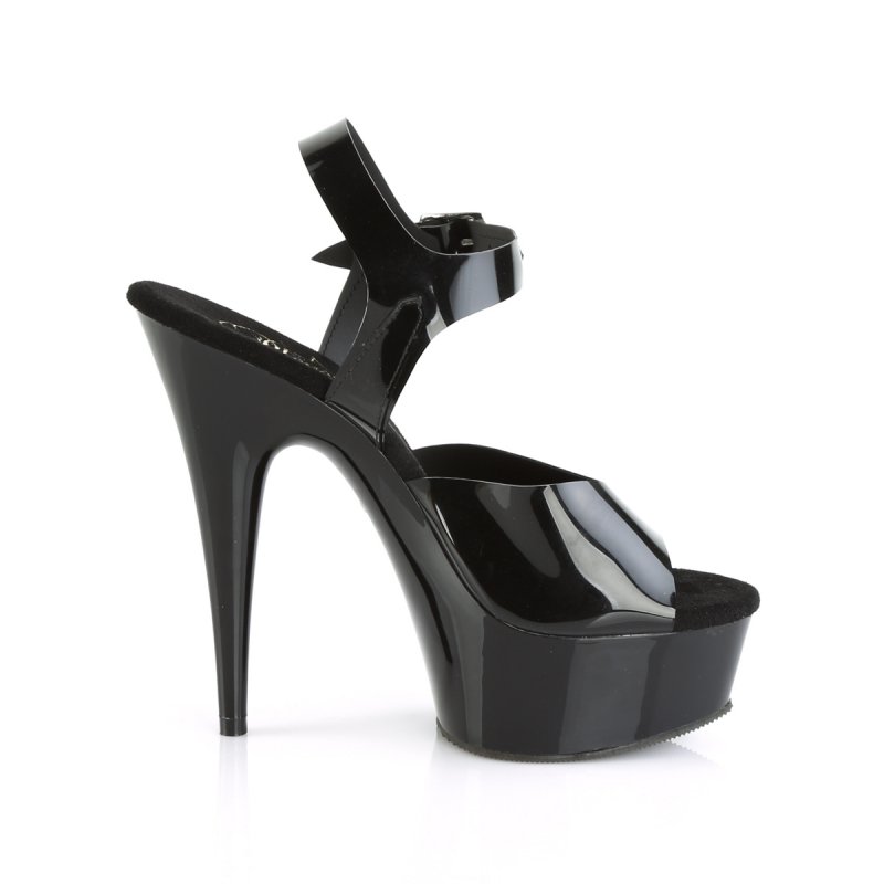 Černé sandály na vysokém podpatku a platformě DEL608N/BTPU/M | DELIGHT-608N Pleaser - z vnějšku