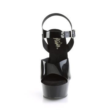 Černé sandály na vysokém podpatku a platformě DEL608N/BTPU/M | DELIGHT-608N Pleaser - zepředu