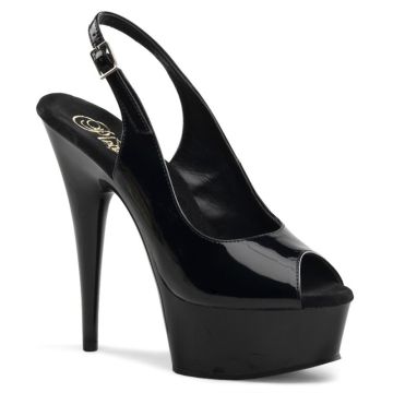 Černé sexy sandály DEL654/B/M Pleaser | DELIGHT-654 Pleaser Černé sexy sandály DEL654/B/M Pleaser | DELIGHT-654 Pleaser