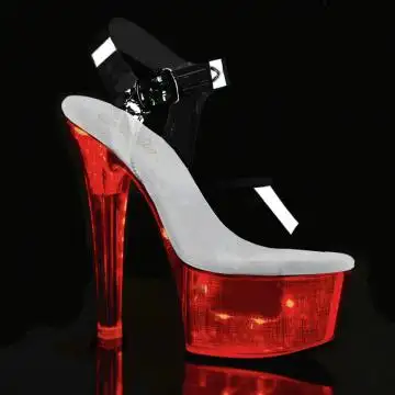 Svítící sandály na vysokém podpatku FDANCE608CH/C/SHG | FLASHDANCE-608CH Pleaser