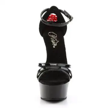 Černé sexy boty DEL662/B/M Pleaser | DELIGHT-662 Pleaser - zepředu