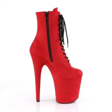 Červené taneční kozačky FLAM1020FS/RFS/M | FLAMINGO-1020FS Pleaser - z vnějšku