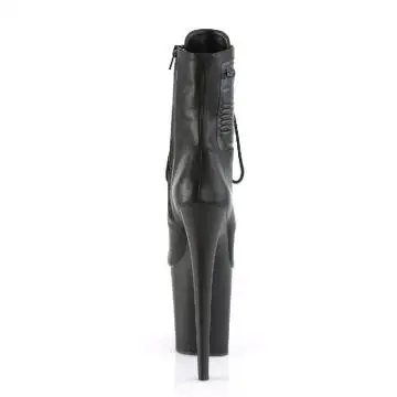 Černé matné taneční kotníčkové kozačky FLAM1020PK/BPU/M | FLAMINGO-1020PK Pleaser - zezadu