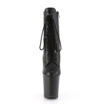 Černé matné taneční kotníčkové kozačky FLAM1020PK/BPU/M | FLAMINGO-1020PK Pleaser - zepředu