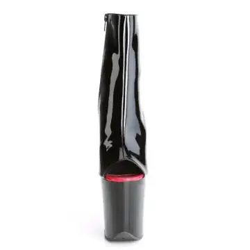 Černé kotníčkové kozačky s extra podpatkem FLAM1025/B-R/B | FLAMINGO-1025 Pleaser - zepředu