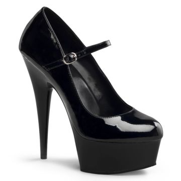 DELIGHT-687 | Černé sexy lodičky na podpatku a platformě DEL687/B/M Pleaser