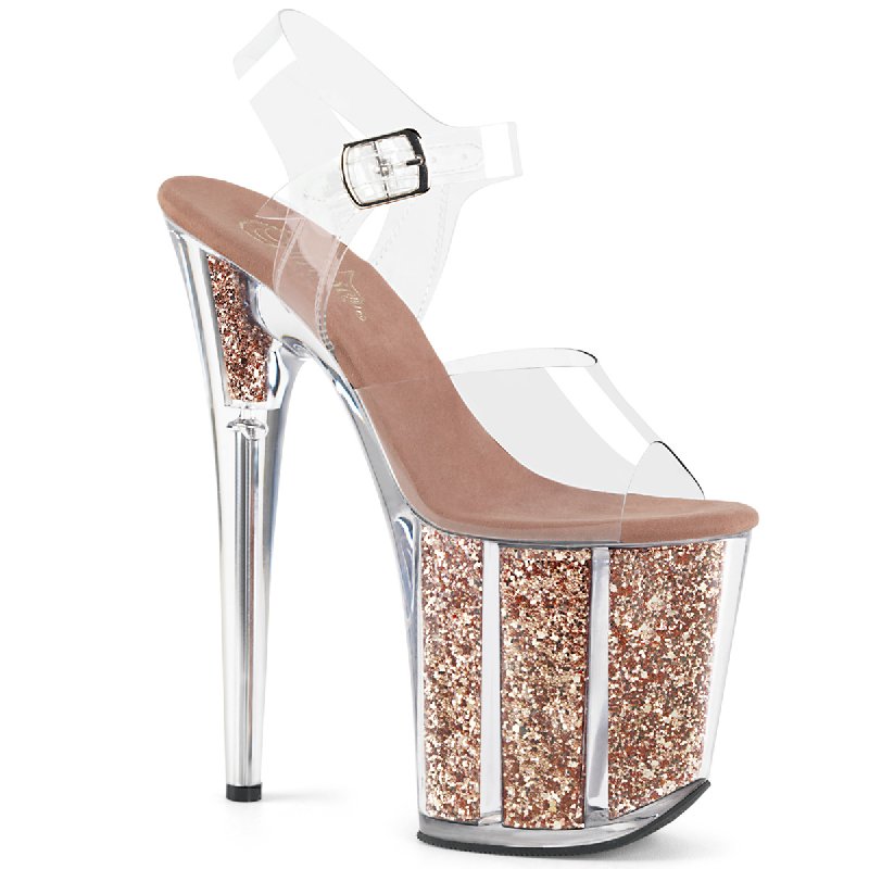Sexy zlato růžové sandály FLAM808G/C/ROGLDG | FLAMINGO-808G Pleaser