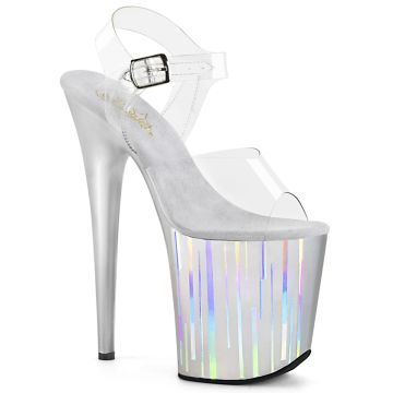 FLAM808HP-1/C/S-SHG Stříbrné sexy boty na extra vysokém podpatku | FLAMINGO-808HP-1 Pleaser