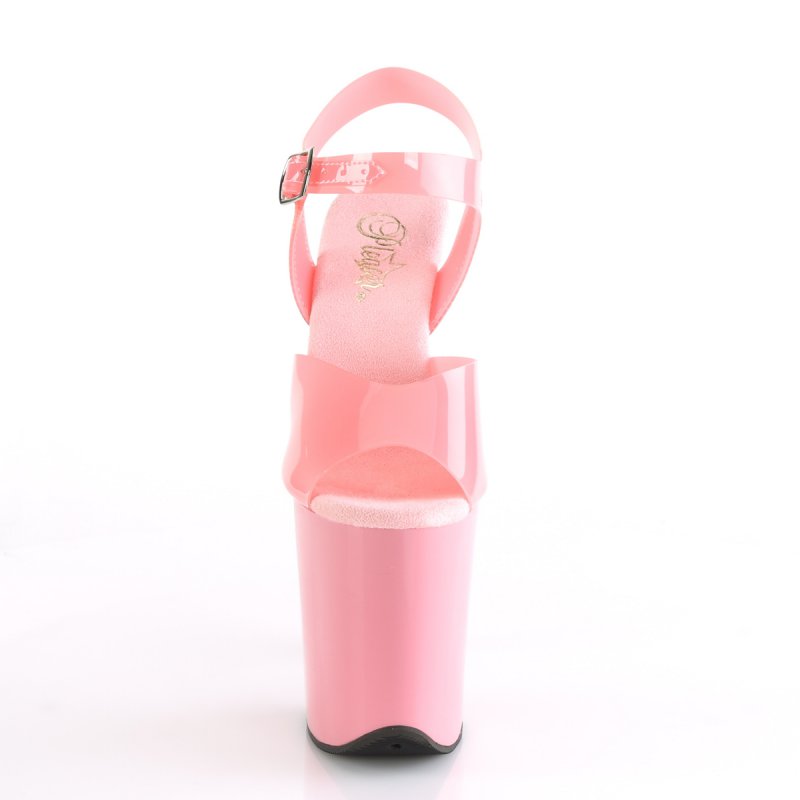 Růžové pole dance boty FLAM808N/BPTPU/M | FLAMINGO-808N Pleaser - zepředu