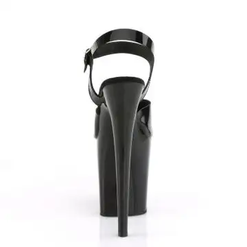 Černé pole dance boty FLAM808N/BTPU/M | FLAMINGO-808N Pleaser - zezadu