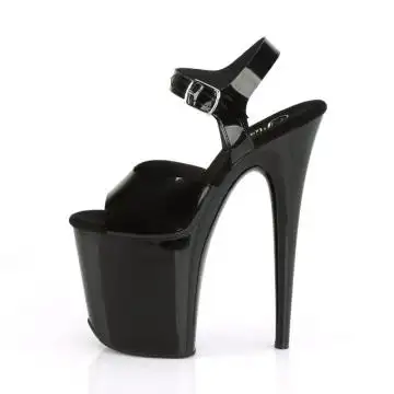 Černé pole dance boty FLAM808N/BTPU/M | FLAMINGO-808N Pleaser - z vnitřku