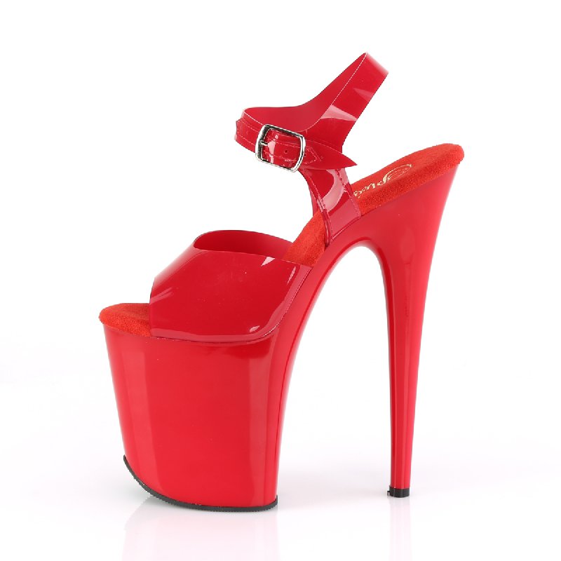 Červené pole dance boty FLAM808N/RTPU/M | FLAMINGO-808N Pleaser - z vnitřku