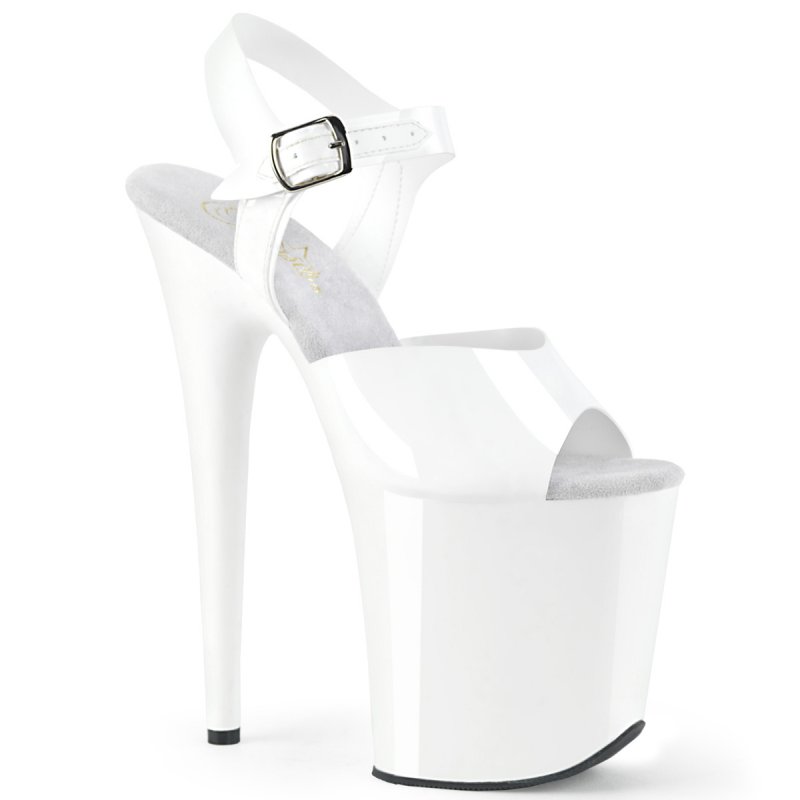 Bílé pole dance boty FLAM808N/WTPU/M | FLAMINGO-808N Pleaser