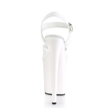 Bílé pole dance boty FLAM808N/WTPU/M | FLAMINGO-808N Pleaser - zezadu